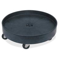 🗑️ rubbermaid commercial 55-gallon round container drum dolly - black (fg265000bla) логотип