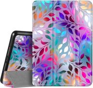 📱 hepix ipad cover - 10.2 inch ipad 9th 8th 7th generation case 2021 2020 2019 with pencil holder, frosted colorful leaf design, shockproof protective cover, auto sleep/wake - compatible with a2270 a2428 a2429 a2197 a2198 a2200 logo