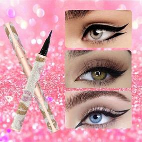 img 1 attached to Black Eyelash Glue Pen Self-Adhesive Long-Lasting Waterproof Eyelash Glue Pen For Sensitive Eyes 2 In 1 Quick Drying Lash Glue Liner For Wear Normal False Eyelashes (Lip Glitter Pack)