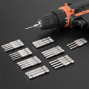 img 1 attached to 🔧 Versatile 30-Piece Hex Head Allen Wrench Drill Bit Set with Magnetic Tips - Metric and SAE, S2 Steel Hex Bits, 1/4 Inch Hex Shank - 50mm Long