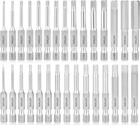 img 4 attached to 🔧 Versatile 30-Piece Hex Head Allen Wrench Drill Bit Set with Magnetic Tips - Metric and SAE, S2 Steel Hex Bits, 1/4 Inch Hex Shank - 50mm Long