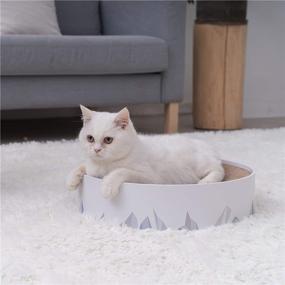 img 1 attached to 🐾 pidan Durable Cat Scratcher: 2in1 Cardboard Scratching Pad & Lounge with Geometric Pattern - Modern Design