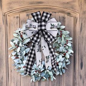 img 3 attached to Christmas Ribbon Burlap Buffalo Wreath