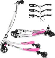 swing wiggle scooter for kids ages 3-10: foldable 3-wheel self-propelling drifting scooter with adjustable height handlebar & kick slicker speeder - ideal for boys and girls logo