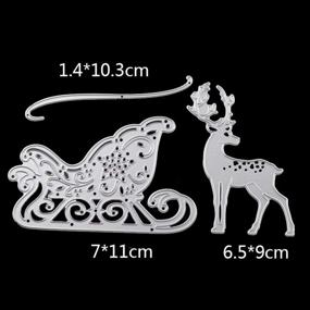 img 1 attached to 🦌 WYSE Metal Cutting Die for DIY Scrapbooking - Christmas Deer Sledding Dies with Card Template (Deer sled)