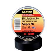 🔌 super 88 electrical tape: premium grade, all-weather, 8.5-mil thick, 3/4 in x 44 ft, black - 3m scotch vinyl tape, 1 roll логотип