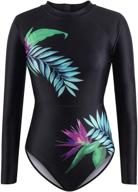 🌺 kisscynest women's floral printed long sleeve uv protection rash guard – ultimate coverage in one piece logo