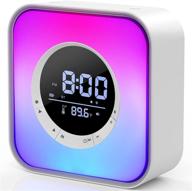 🔊 multifunctional bluetooth speaker: night light, alarm clock, bedside lamp with 10 dimmable colors & temperature display logo