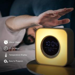 img 1 attached to 🔊 Multifunctional Bluetooth Speaker: Night Light, Alarm Clock, Bedside Lamp with 10 Dimmable Colors & Temperature Display