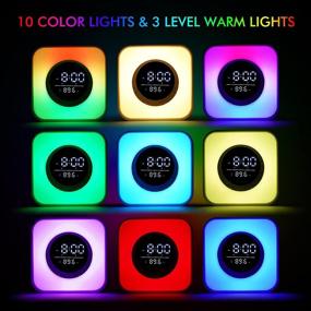 img 3 attached to 🔊 Multifunctional Bluetooth Speaker: Night Light, Alarm Clock, Bedside Lamp with 10 Dimmable Colors & Temperature Display