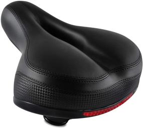 img 4 attached to 🚲 IPOW Comfort Bike Seat - Padded Memory Foam Saddle with Dual Shock Absorption for Men and Women - Universal Fit for Indoor and Outdoor Bikes