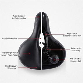 img 2 attached to 🚲 IPOW Comfort Bike Seat - Padded Memory Foam Saddle with Dual Shock Absorption for Men and Women - Universal Fit for Indoor and Outdoor Bikes