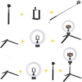 img 3 attached to 8-inch Dimmable LED Ring Light Floor/Table Stand with USB, Phone Holder, and Selfie Stick – Perfect for Makeup, Tiktok, YouTube Videos, and Live Streaming