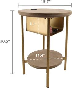 img 3 attached to 🔌 COZAYH Industrial Farmhouse Accent End Table: Modern Design, Spacious Storage, and Convenient USB Ports