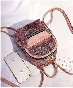 img 2 attached to Girls Sequin Backpack Leather Purse Women's Handbags & Wallets