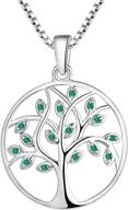 🌳 yl 925 sterling silver tree necklace: tree of life pendant with gemstone, white/rose gold plated jewelry logo