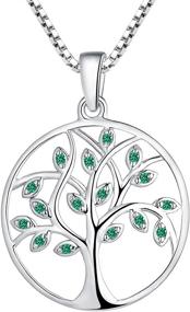 img 4 attached to 🌳 YL 925 Sterling Silver Tree Necklace: Tree of Life Pendant with Gemstone, White/Rose Gold Plated Jewelry