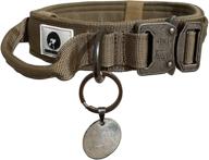 🐶 durable & adjustable dog collar with heavy duty metal buckle - control handle, quick release d-ring, velcro and metal tag included logo