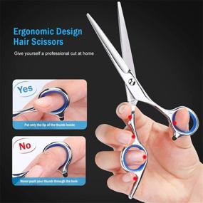 img 1 attached to 💇 Precision Hair Cutting Scissors Set - Premium Barber Scissors/Shears for Man and Woman | Fine Adjustment Tension Screw | Japanese Stainless Steel 6.5 Inch