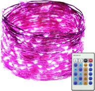 🔮 ruichen led string lights plug in, 99ft 300 led waterproof dimmable fairy lights with remote control, outdoor decorative copper wire twinkle lights for weddings, parties, patio, christmas tree (purple) logo