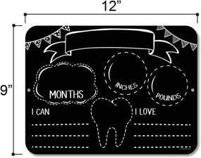 img 1 attached to Honey Dew Gifts Chalkboard Style Monthly Milestone Photo Prop - 9x12 Tin Sign with Hang Holes & Liquid Chalk Marker Customization