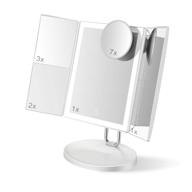 💄 touchbeauty trifold led makeup mirror - compact & ultrathin with 7x/3x/2x/1x magnification - rechargeable vanity mirrors logo