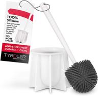 🚽 tyroler bright tools silicone toilet brush set - anti-stick bristles, fits all toilets & bathrooms (white) логотип