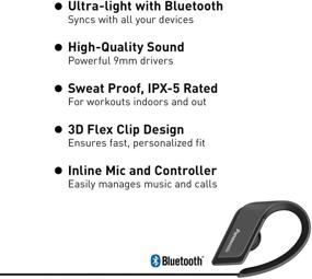 img 3 attached to PANASONIC Wings Sport Headphones RP-BTS35-K - Ultra-Light Wireless Bluetooth Sport Earbud with 3D Flex Sport Clips, Microphone, Call/Volume Controller, and IPX5 Rated Water-Resistant (Black)