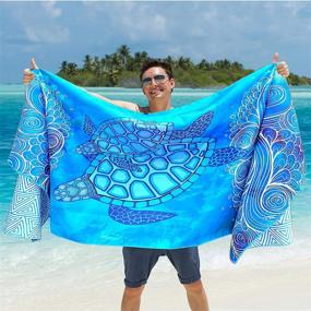 img 2 attached to 🏕️ XL Полотенце из микрофибры - быстросохнущее для кемпинга, спорта, пляжа, походов, йоги, тренажерного зала, путешествий - мягкое, компактное, легкое 78x35 - Включает сумку