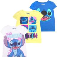 disney girls 3-pack t-shirts: diverse range featuring minnie, frozen, princess, moana logo