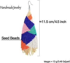 img 3 attached to Earrings Handmade Bohemian Statement Colorful