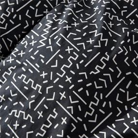 img 1 attached to Mertrago King White Duvet Cover Set: Stylish Black Geometric Design, 100% Cotton, Zipper Closure - Hotel Quality, Soft & Durable Bedding Set