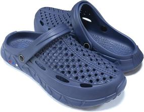 img 4 attached to BEVEMON Men's Garden Clogs Slippers Sandals - Comfortable and Stylish Shoes for Outdoor Activities