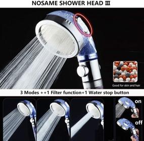 img 3 attached to 🚿 Nosame Shower Head Ⅲ: High Pressure, Water Saving 3 Mode with ON/Off Pause Function, Filtered Spa Experience for Dry Skin & Hair – 1.6 GPM Handheld Showerhead