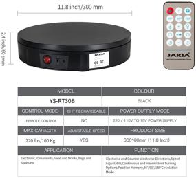 img 1 attached to 📸 Professional JAKIA Photography Turntable: Remote Control, 11.8 Inch Diameter, 220lbs Loading – Perfect for Live Video Shows, Parties, and Displays (Not Wireless)