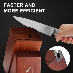 img 3 attached to 🔪 imarku 15-Pieces High Carbon German Steel Knife Set with Block and Built-in Sharpener - Sleek Silver Kitchen Knives Set