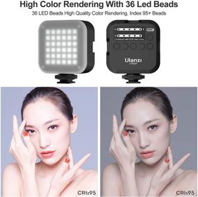 img 2 attached to Набор светодиодного видеосвета Ulanzi - камерный свет U-Bright для портативной фотосъемки с 6 цветными фильтрами, высоким CRI95+ 2700K-6500K двухцветным диммером, аккумулятором на 3000 мАч, подзаряжаемым.