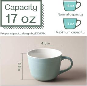 img 2 attached to DOWAN Turquoise Wide Mouth Porcelain Cappuccino Mug