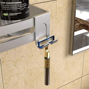 img 2 attached to Vdomus No-Drilling Shower Shelf 2-Pack: Rustproof Aluminum Bathroom Storage-Organizer with Razor Hooks - Efficient Bathroom Storage Solution