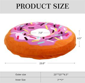 img 3 attached to 🐱 Donut Cat Bed & Small Dog Bed, Plush Orthopedic Foam Mattress, Indoor Pet Bed for Cats or Small Dogs, Cat Sofa with Washable Cover, Waterproof Lining, Cream Print