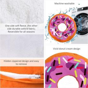 img 2 attached to 🐱 Donut Cat Bed & Small Dog Bed, Plush Orthopedic Foam Mattress, Indoor Pet Bed for Cats or Small Dogs, Cat Sofa with Washable Cover, Waterproof Lining, Cream Print