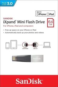 img 1 attached to 📱 SanDisk 64GB iXpand Mini Flash Drive with Lightning Connector - USB 3.0 - for iPhones, iPads, and Computers (Model SDIX40N-064G)