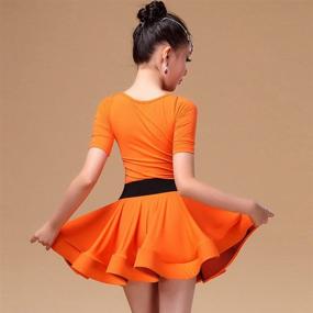 img 1 attached to Girls' Spandex Latin Rumba Samba Dance Dress for Happy Cherry Kids - Ballroom Dancewear