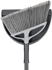 img 3 attached to 🧹 Radley & Stowe Angle Broom & Dustpan Set: Dual-Textured Bristles, Grey