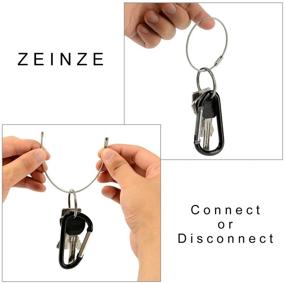 img 1 attached to 🔑 ZEINZE Carabiner Clip Set - 8 Pack of Small Aluminum D-Ring Spring Loaded Gate Keychain Carabiners for Improved Outdoor Camping and Locking Needs