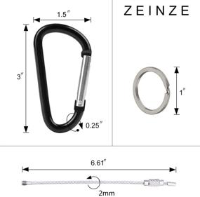 img 3 attached to 🔑 ZEINZE Carabiner Clip Set - 8 Pack of Small Aluminum D-Ring Spring Loaded Gate Keychain Carabiners for Improved Outdoor Camping and Locking Needs