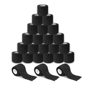 img 4 attached to 🖌️ Tattoo Grip Cover Wrap - Yuelong 24pcs 2” x 5 Yards Black Disposable Cohesive Tattoo Grip Tape Wrap Elastic Bandage Rolls Self-Adherent Tape for Tattoo Machine Grip Tube Accessories, Sports Tape