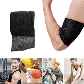 img 1 attached to 🖌️ Tattoo Grip Cover Wrap - Yuelong 24pcs 2” x 5 Yards Black Disposable Cohesive Tattoo Grip Tape Wrap Elastic Bandage Rolls Self-Adherent Tape for Tattoo Machine Grip Tube Accessories, Sports Tape