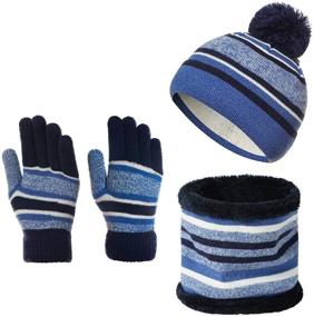 img 4 attached to 🧣 AZARXIS Winter Knitted Toddler Beanies - Boys' Accessory Hats for Cold Weather