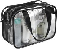 🛍️ spacious clear cosmetics bag for toiletries - waterproof & draining, transparent travel tote for makeup - tsa compliant carry-on for men and women logo